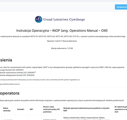 DroneFRA INOP Application Screen